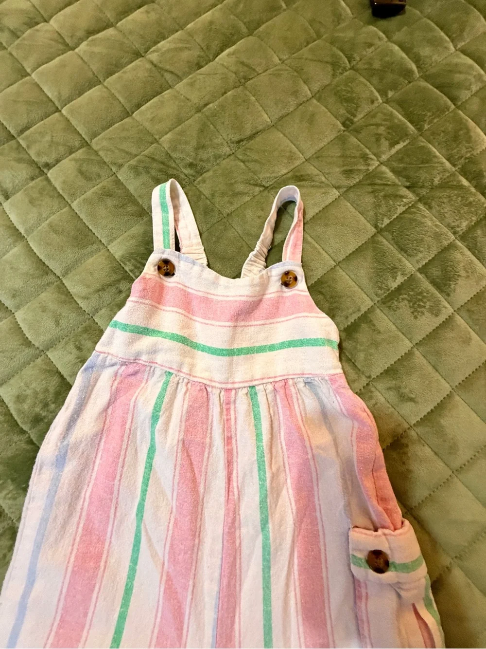 Habitual Pink, Green & White Stripe Overalls